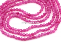 Margele Agate, rotund fatetat, roz intens, 3.3mm