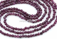 Agate beads, round faceted, garnet purple, 3.3mm