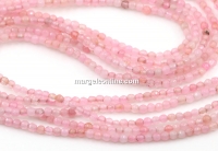 Agate beads, round faceted, rose, 2mm