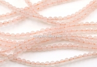 Agate beads, round, pastel rose, 3.5mm