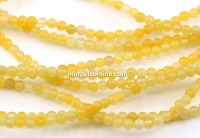Agate beads, round, pastel yellow, 3.5mm