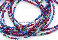 Agate beads, round, multicolor, 2.3mm
