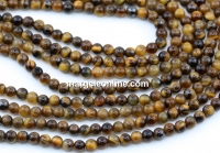 Tiger Eye brown beads, round, 3.5mm