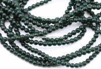 Sunstone green beads, round, multicolor, 3.5mm