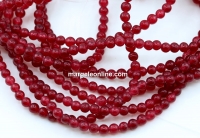 Margele Agate, rotund, visiniu intens, 3mm