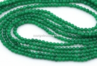 Margele Agate, rotund, verde opac, 2.3mm