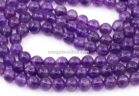 Amethyst beads, round, 6mm