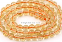 Citrine Beads, round, 6mm