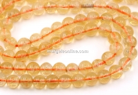 Citrine Beads, round, 6mm