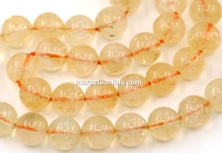 Citrine Beads, round, 9mm