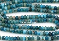 Apatite beads, faceted rondelle, 4.2mm