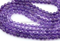 Amethyst beads, round, 4.5mm