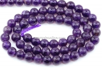Amethyst intense beads, round, 6.5mm