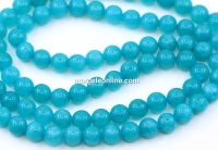 Jade beads, round, navy blue, 6.5mm