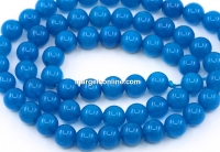 Margele Jad, rotund, albastru capri, 6.5mm