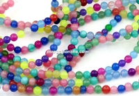 Margele Jad multicolor, rotund, 4.5mm