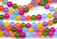Multicolor Jade beads, round, 6.5mm