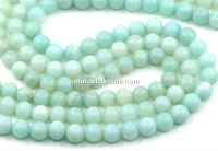 Amazonite beads, round, 6.5mm