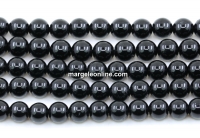 Black Tourmaline Beads, round, 6.5mm