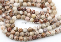 Margele Agate crazy lace, rotund, 6.5mm