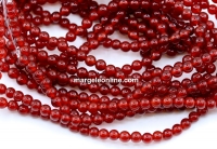 Carnelian Beads, Round, 4mm