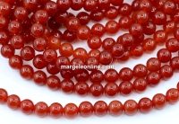 Carnelian Beads, Round, 6mm