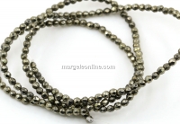 Margele Pirita naturala, rotund fatetat, 2.3mm