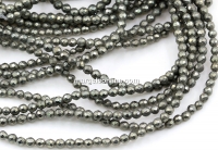 Margele Pirita naturala, rotund fatetat, 3mm