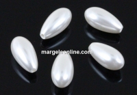 Pearls Ideal drop with a hole, white, 12x6mm - x2