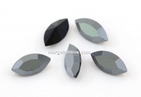 Precious navette, jet hematite, 10mm - x2