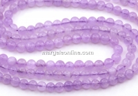 Lavender Amethyst Beads, Round, 4.5mm