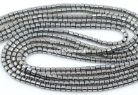 Margele Hematit electroplacat, tub, argintiu, 2.3x2.2mm