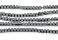 Hematite beads, hexagon cube, gun, 3mm