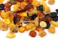 Natural amber chips beads, bulk, 10-12mm - x15g