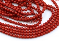 Margele coral, rosu intens, rotund, 3.5mm
