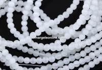 Cat's eye beads, white, 4mm