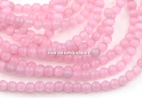 Cat's eye beads, pink, 4mm