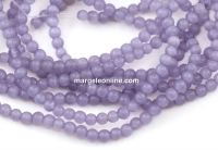 Cat's eye beads, purple-gray, 4mm