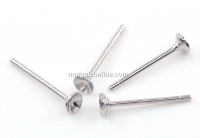 Tortite cercei tija, argint 925 placat cu rodiu, cupa 3mm - x1