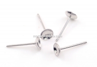 Tortite cercei tija, argint 925 placat cu rodiu, cupa 5mm - x1