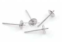 Tortite cercei tija, argint 925 placat cu rodiu, cupa pin 5mm - x1