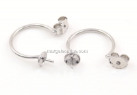 Extensie pentru cercei tija argint 925 rodiat, cupa pin 4mm - 1per