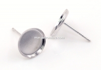 10mm cabochon 925 silver rhodium plated - x1per