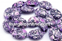 Colier cu incuietoare din margele magnezit, oval, 25x19mm