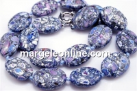 Colier cu incuietoare din margele magnezit, oval, 25x19mm
