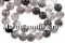 Grey cloudy quartz, round, 4mm