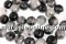 Margele cuart natural turmalinat, rotund, 4mm