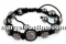 3 Beads Shamballa Bracelet jet - x1