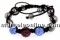 3 Beads Shamballa Bracelet jet - x1