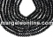 Margele spinel negru natural, rondele fatetate, 4mm